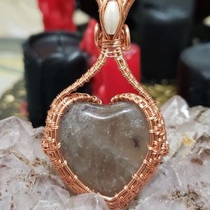 Heart Shaped Smoky Quartz in Copper